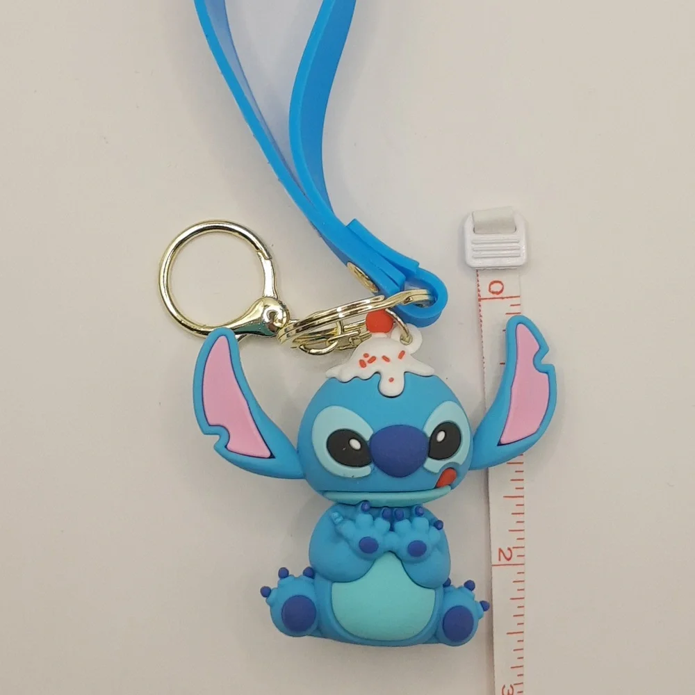 Disney Lilo Stitch Funny Stitch Sundae Silicone 3D Keychain Bag Pendant Keyring